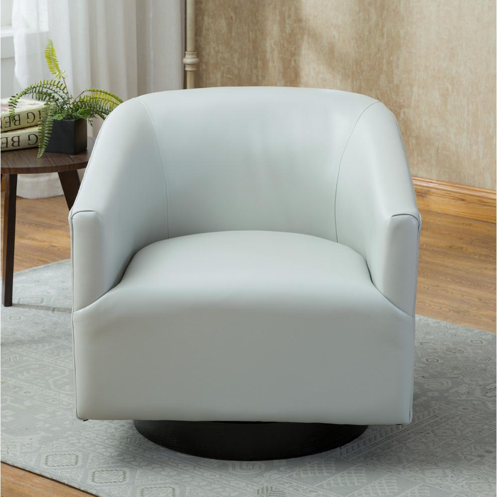Gaven Dove Grey Wood Base Swivel Chair. Picture 3