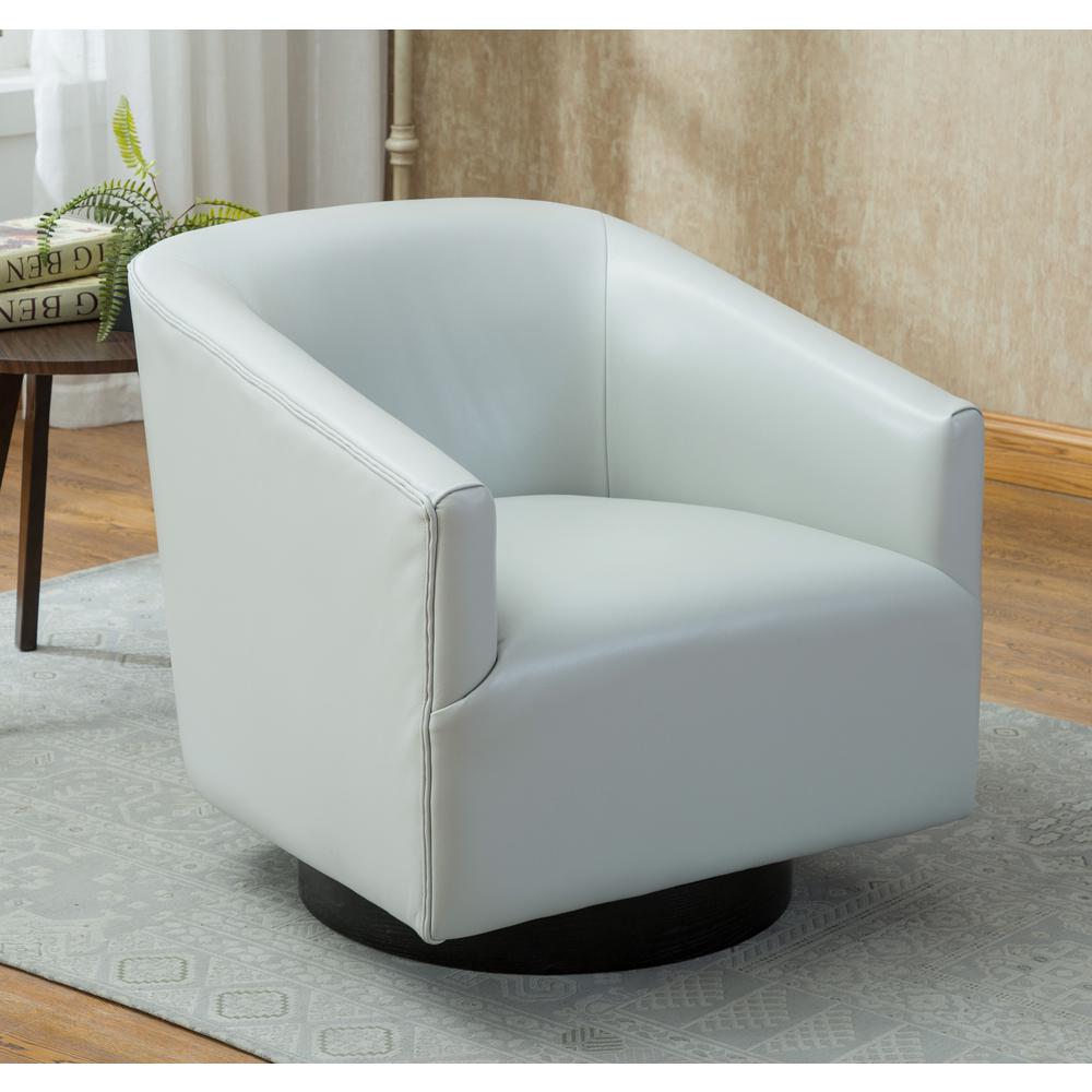 Gaven Dove Grey Wood Base Swivel Chair. Picture 9
