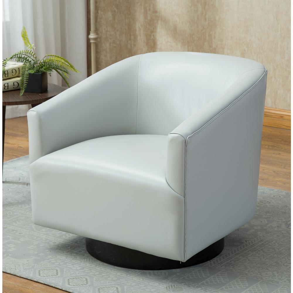 Gaven Dove Grey Wood Base Swivel Chair. Picture 15