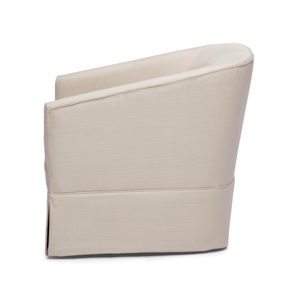 Elm Linen Skirted Swivel Chair. Picture 8