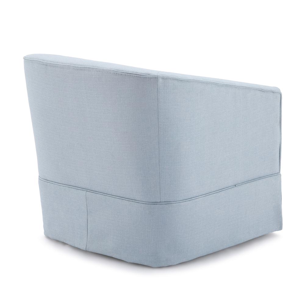 Elm Sky Blue Skirted Swivel Chair. Picture 6