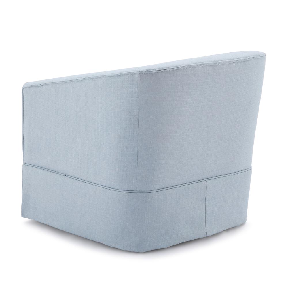 Elm Sky Blue Skirted Swivel Chair. Picture 7