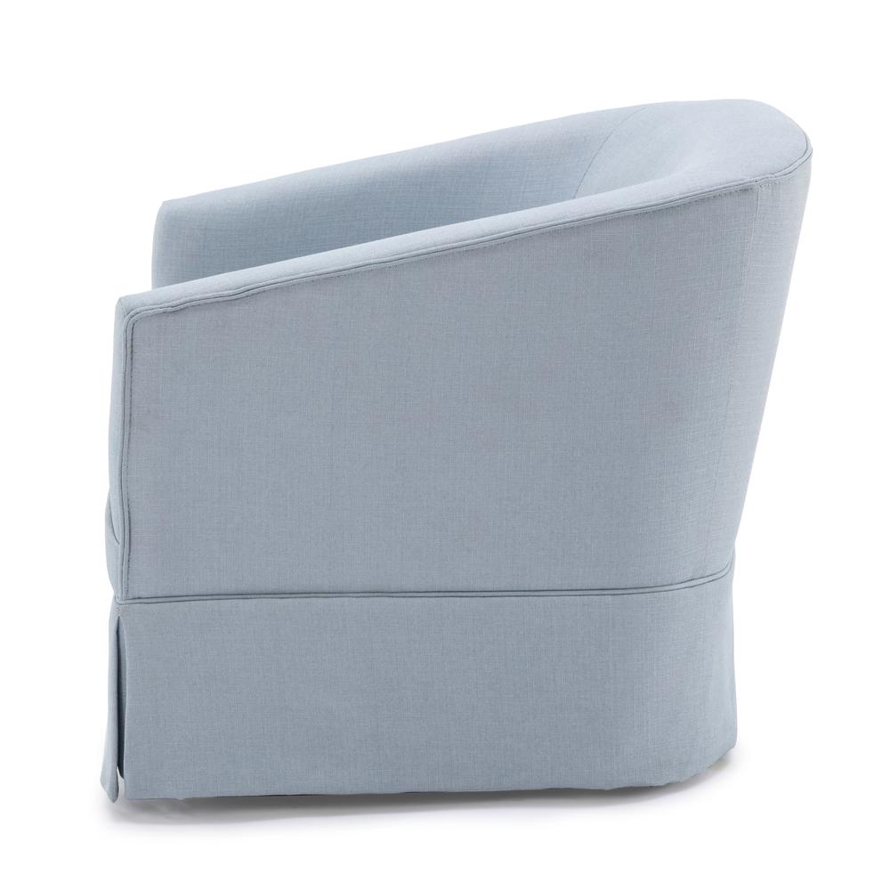 Elm Sky Blue Skirted Swivel Chair. Picture 8