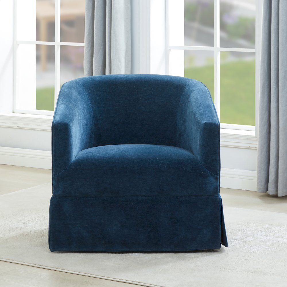 Elm Baltic Skirted Swivel Chair. Picture 11