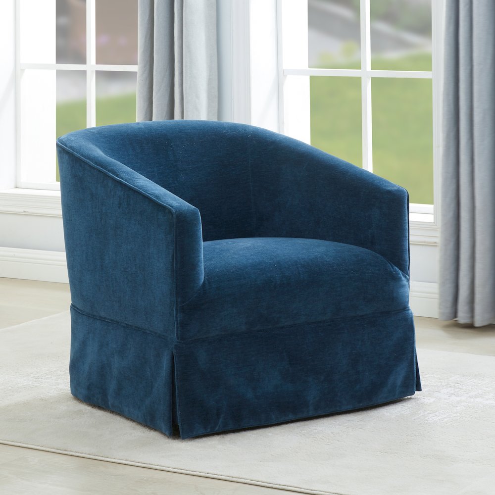 Elm Baltic Skirted Swivel Chair. Picture 14