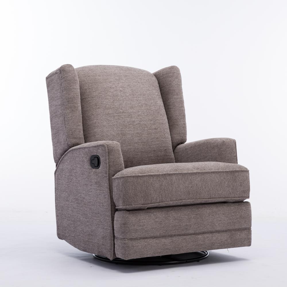 Serelda Smoke Wingback Swivel Glider Recliner. Picture 1