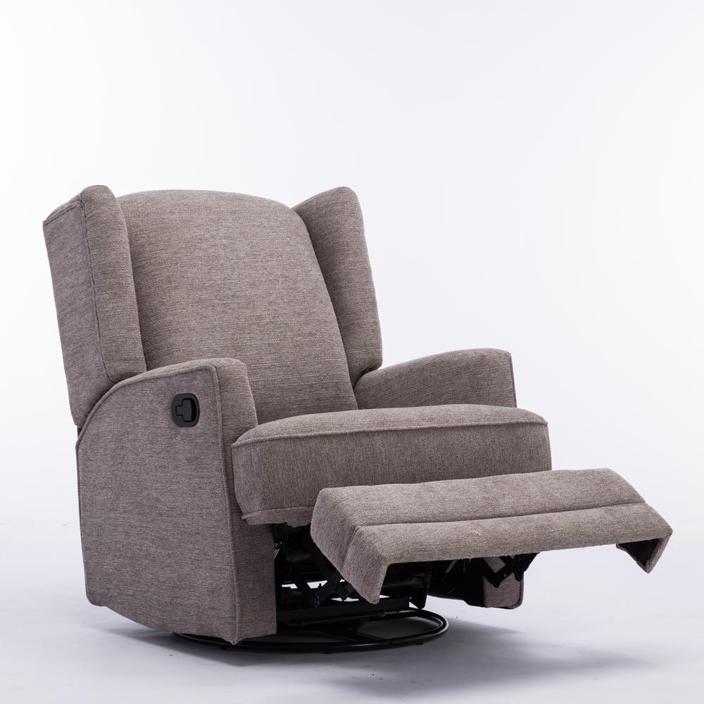 Serelda Smoke Wingback Swivel Glider Recliner. Picture 8