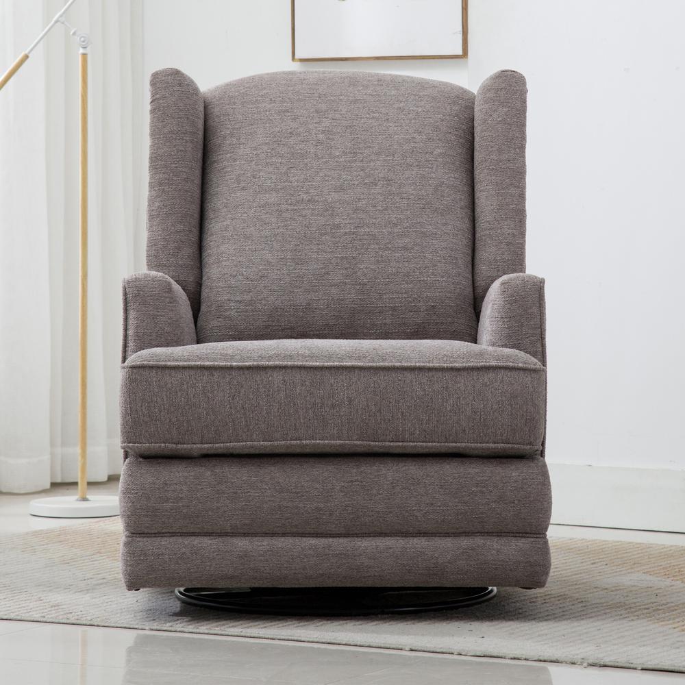 Serelda Smoke Wingback Swivel Glider Recliner. Picture 13