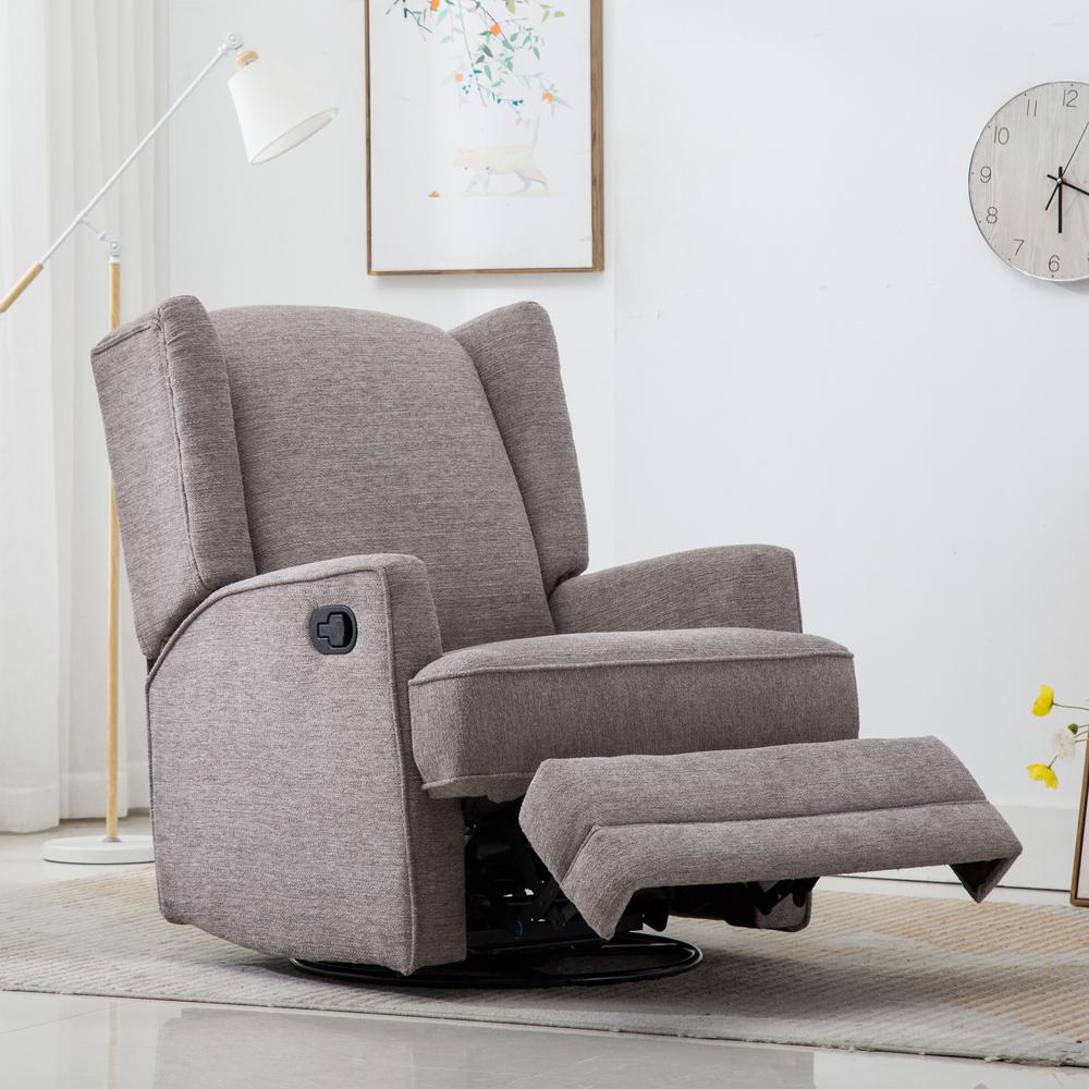 Serelda Smoke Wingback Swivel Glider Recliner. Picture 15