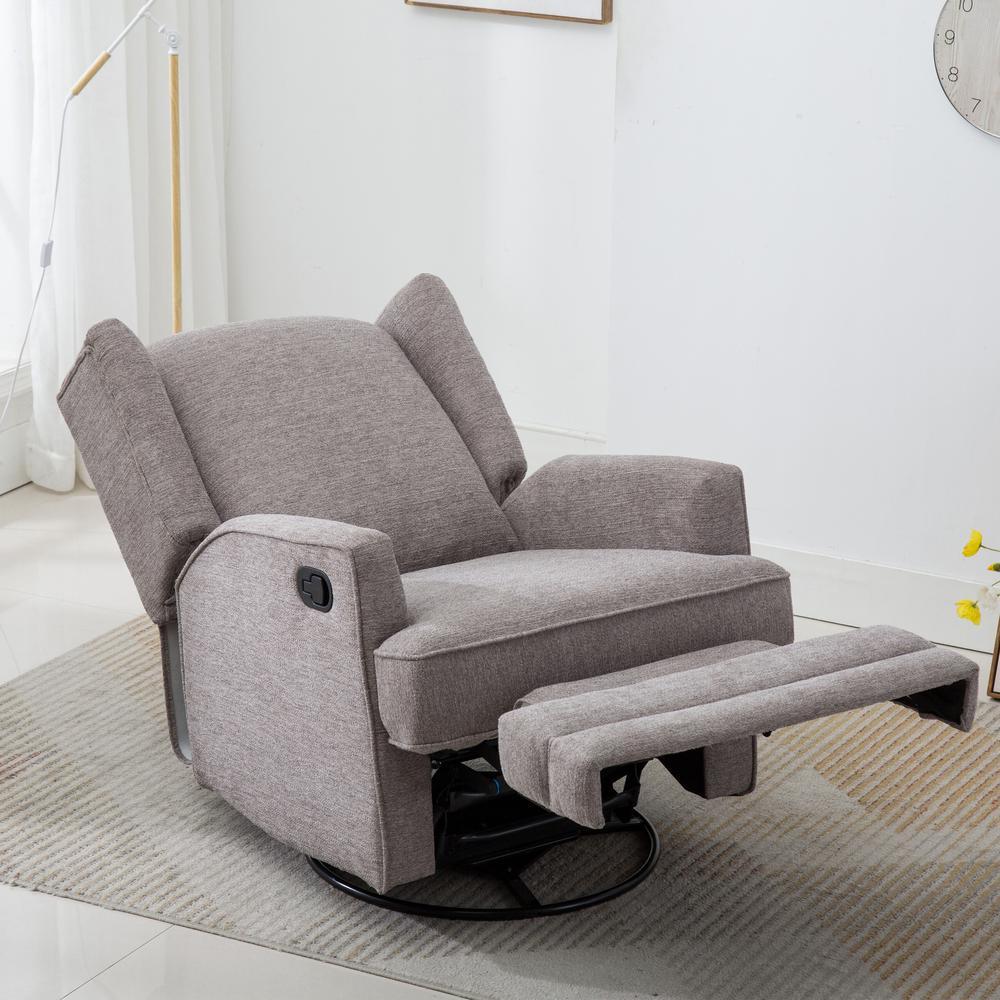 Serelda Smoke Wingback Swivel Glider Recliner. Picture 16