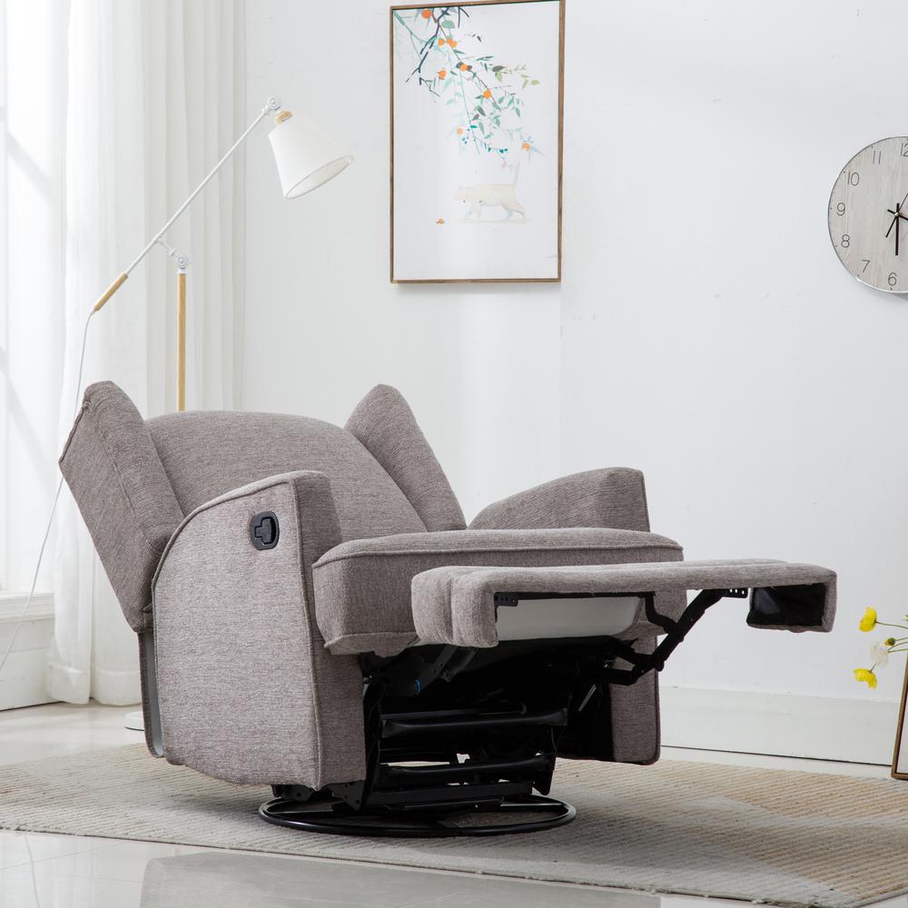 Serelda Smoke Wingback Swivel Glider Recliner. Picture 17