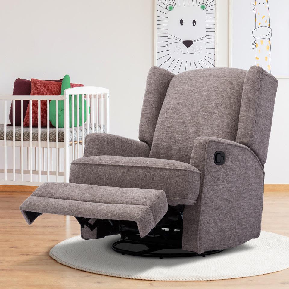 Serelda Smoke Wingback Swivel Glider Recliner. Picture 18