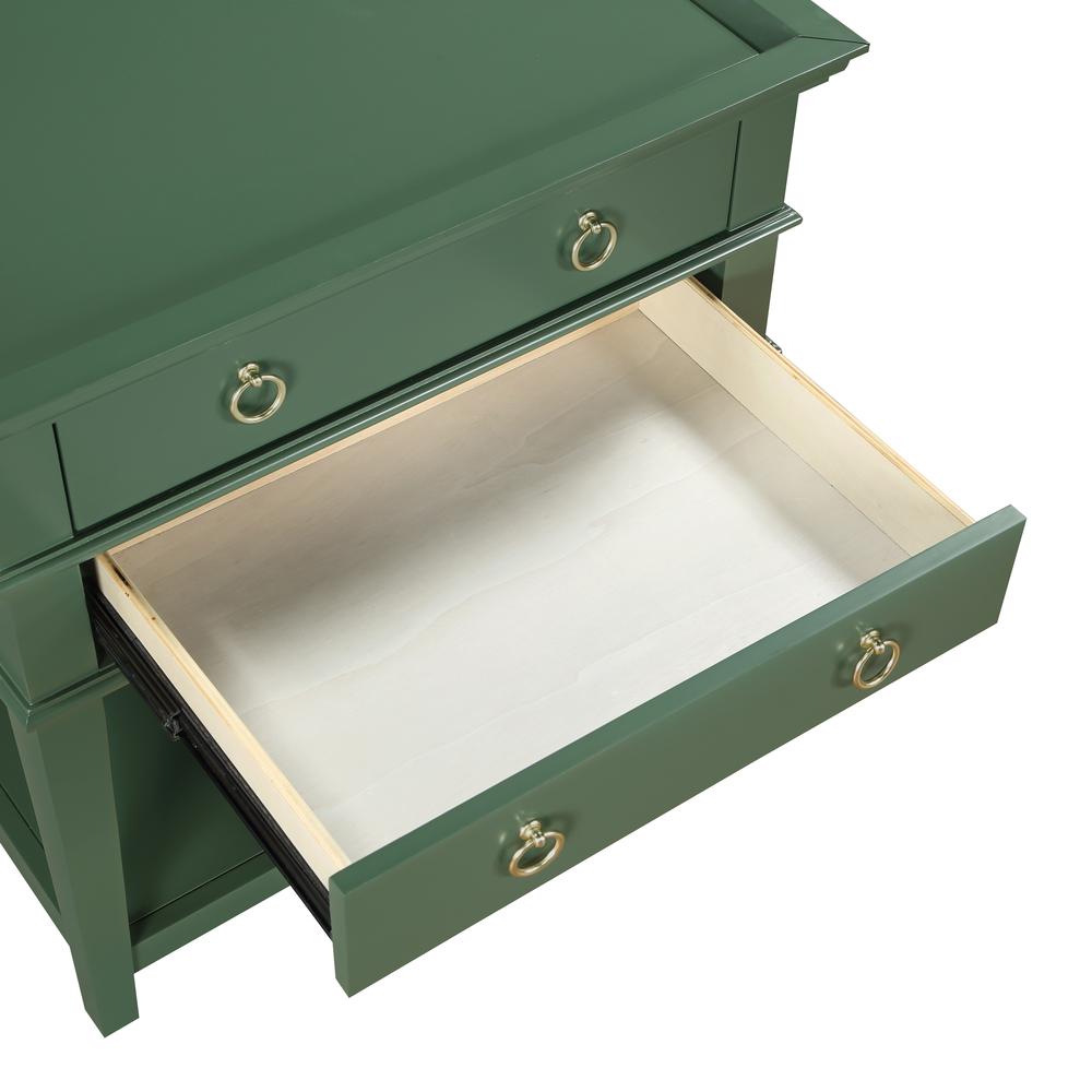 Clara Vintage Green 2-Drawer Tray Top Nightstand. Picture 10