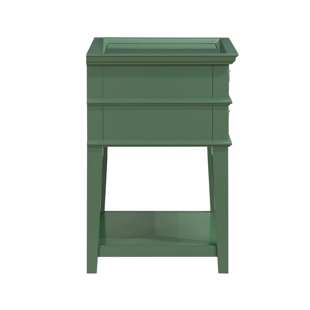 Clara Vintage Green 2-Drawer Tray Top Nightstand. Picture 4