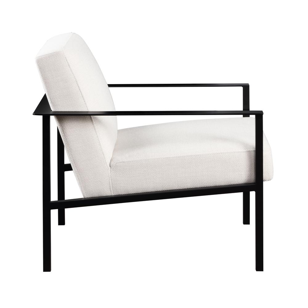 Milano Oatmeal White Stationary Metal Accent Chair. Picture 3