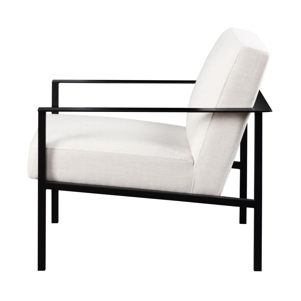 Milano Oatmeal White Stationary Metal Accent Chair. Picture 4