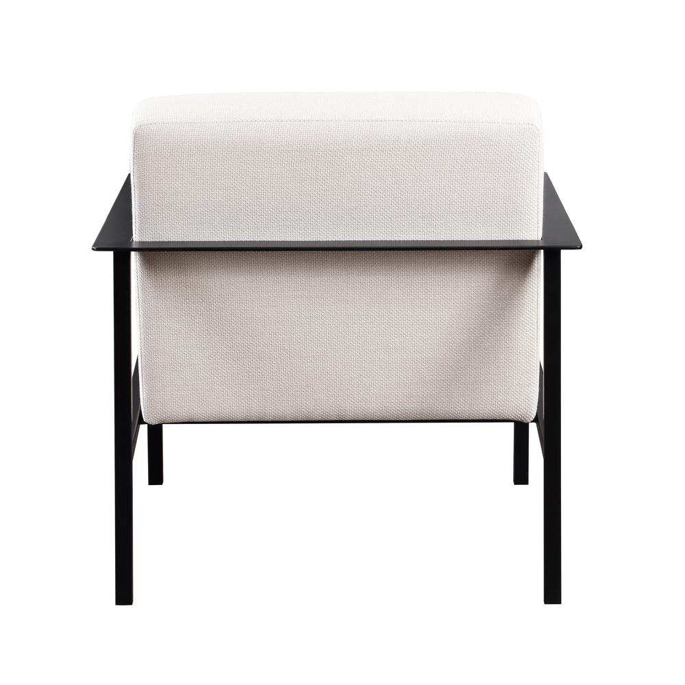 Milano Oatmeal White Stationary Metal Accent Chair. Picture 5