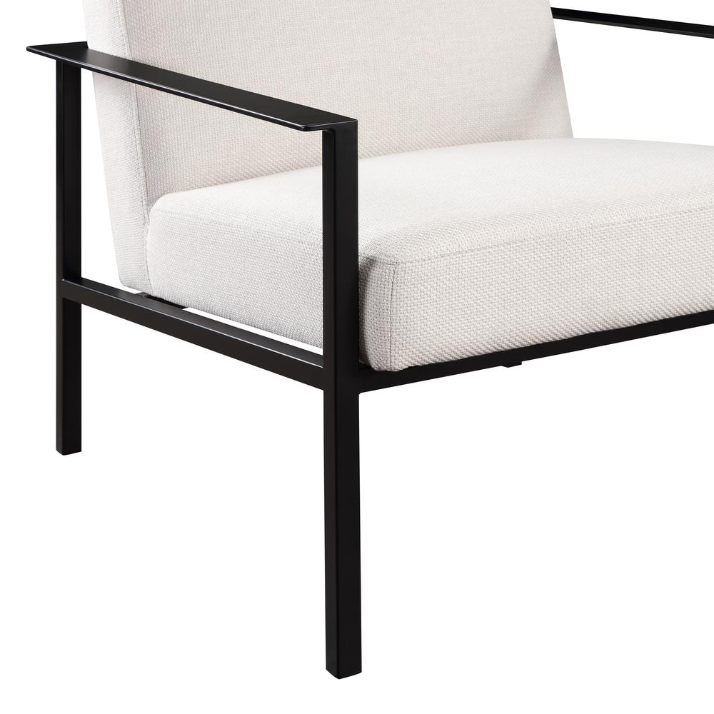Milano Oatmeal White Stationary Metal Accent Chair. Picture 6