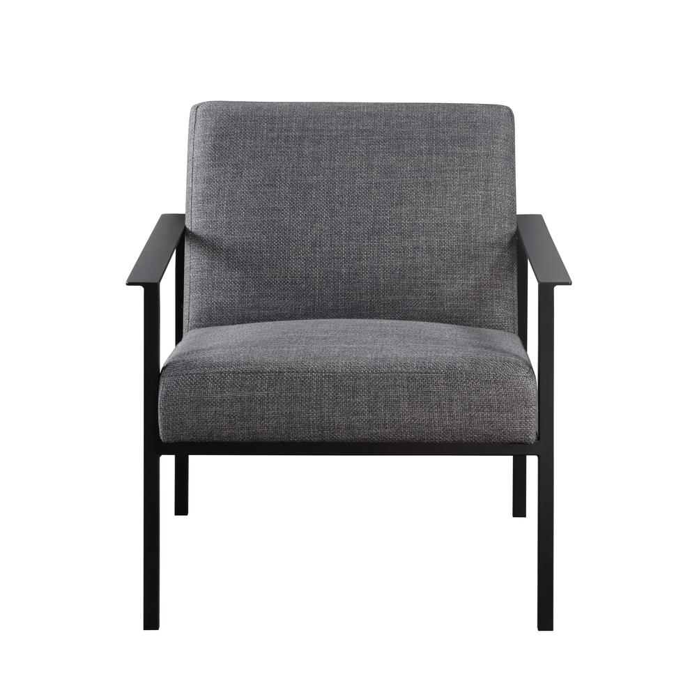 Milano Oatmeal White Stationary Metal Accent Chair. Picture 10