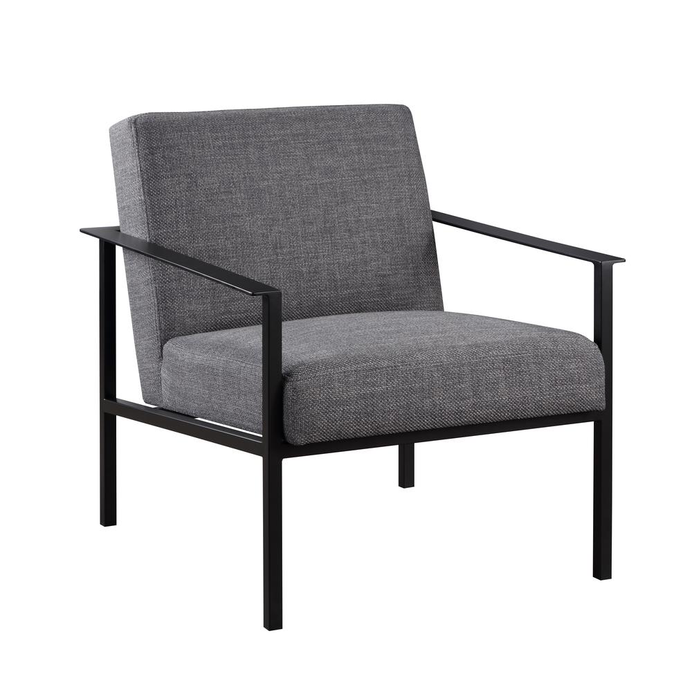 Milano Oatmeal White Stationary Metal Accent Chair. Picture 11
