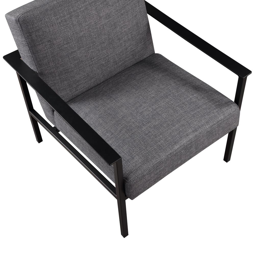 Milano Oatmeal White Stationary Metal Accent Chair. Picture 16