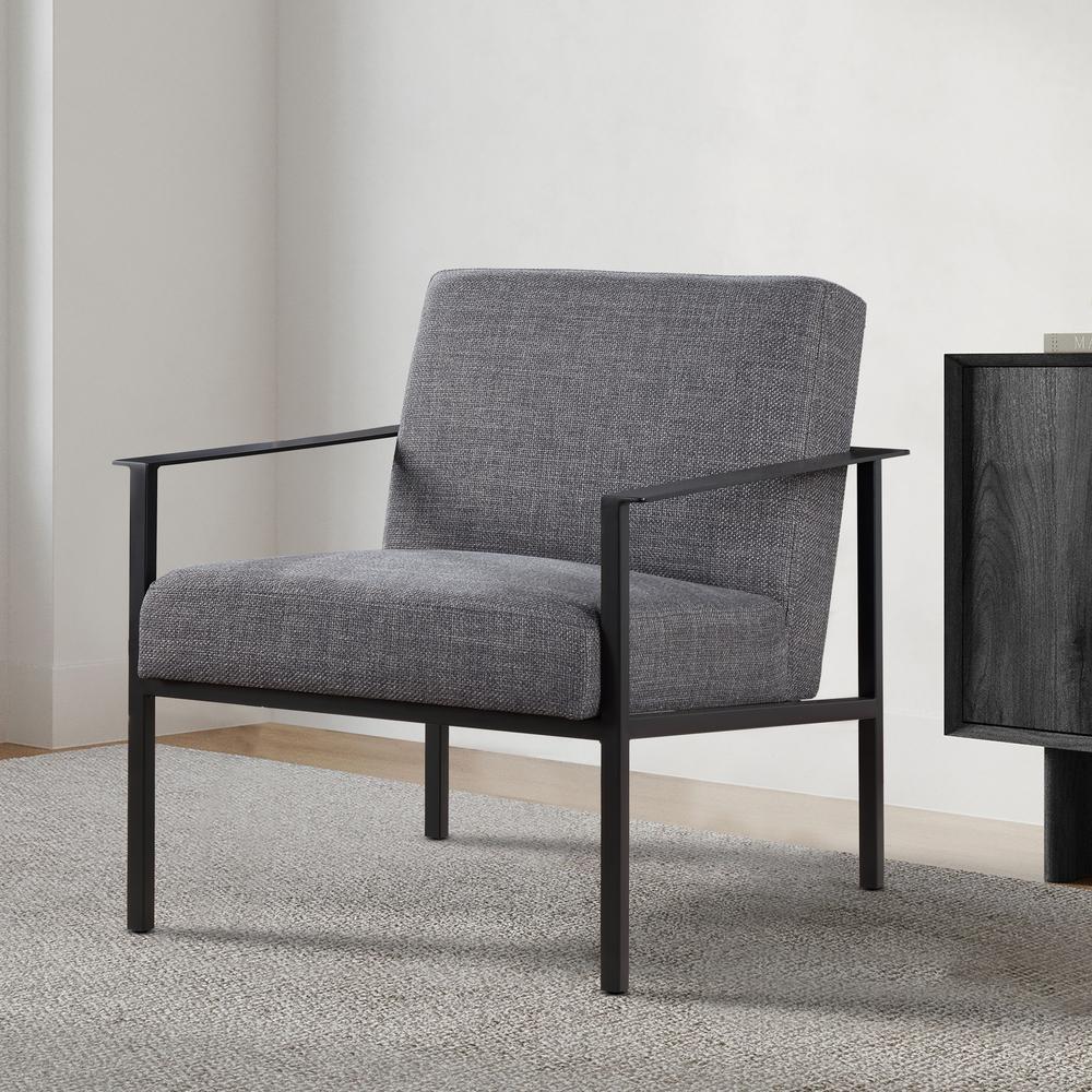 Milano Oatmeal White Stationary Metal Accent Chair. Picture 18