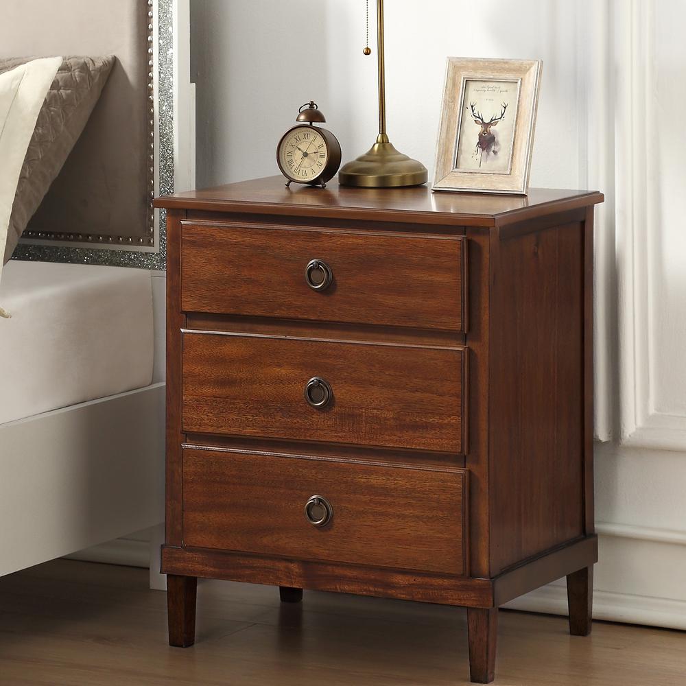 Cambridge Brown 3-Drawer Nightstand. Picture 9