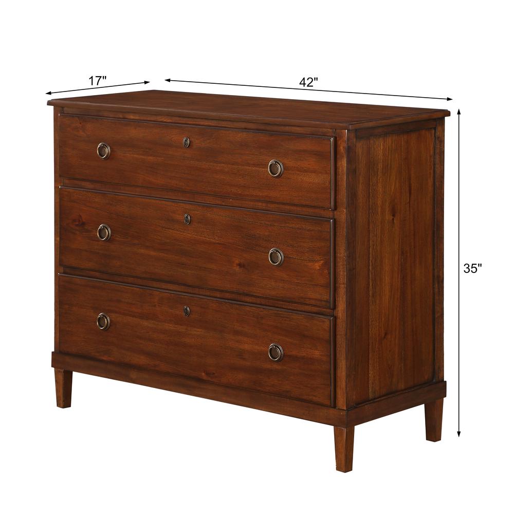 Cambridge Brown 3 Drawer Dresser. Picture 9