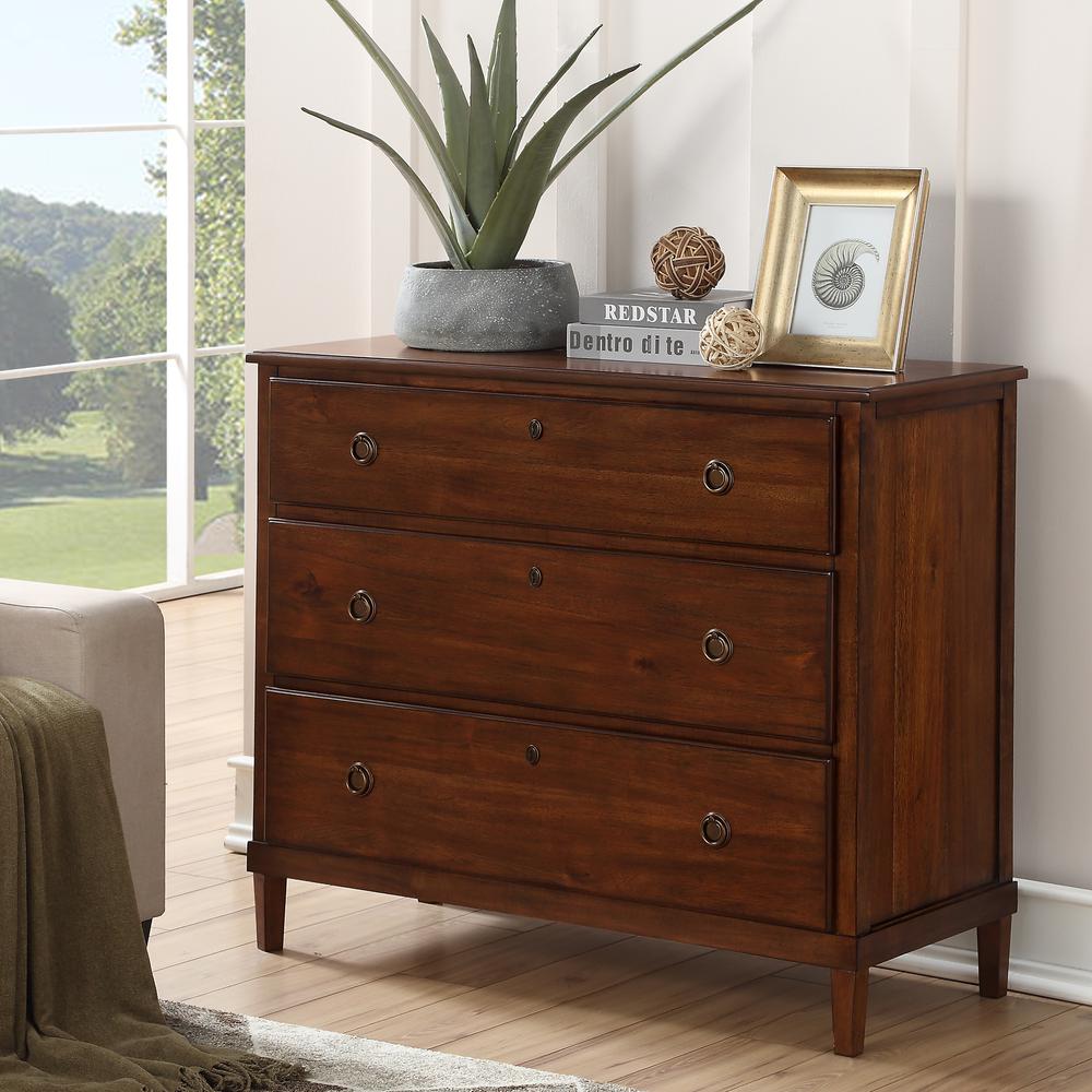 Cambridge Brown 3 Drawer Dresser. Picture 10