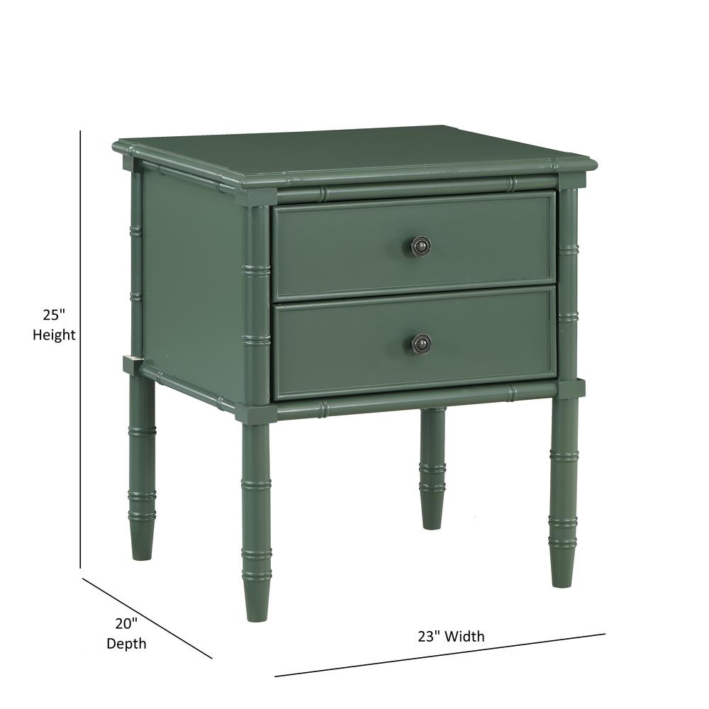 Ellison 2 Drawer Nightstand - Vintage Green. Picture 11