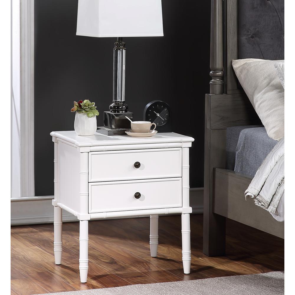 Ellison 2 Drawer Nightstand - White. Picture 3