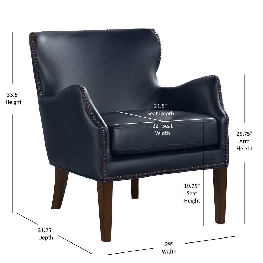 Dallas Midnight Blue High Leg Slope Arm Chair. Picture 15