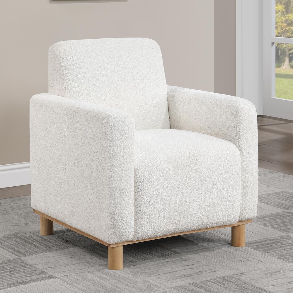 Maizie White Boucle Fabric Arm Chair. Picture 10