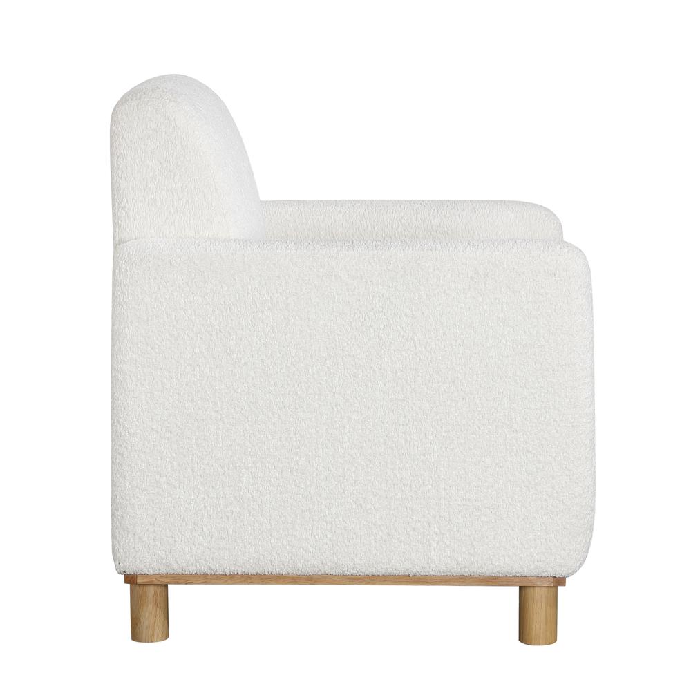 Maizie White Boucle Fabric Arm Chair. Picture 3