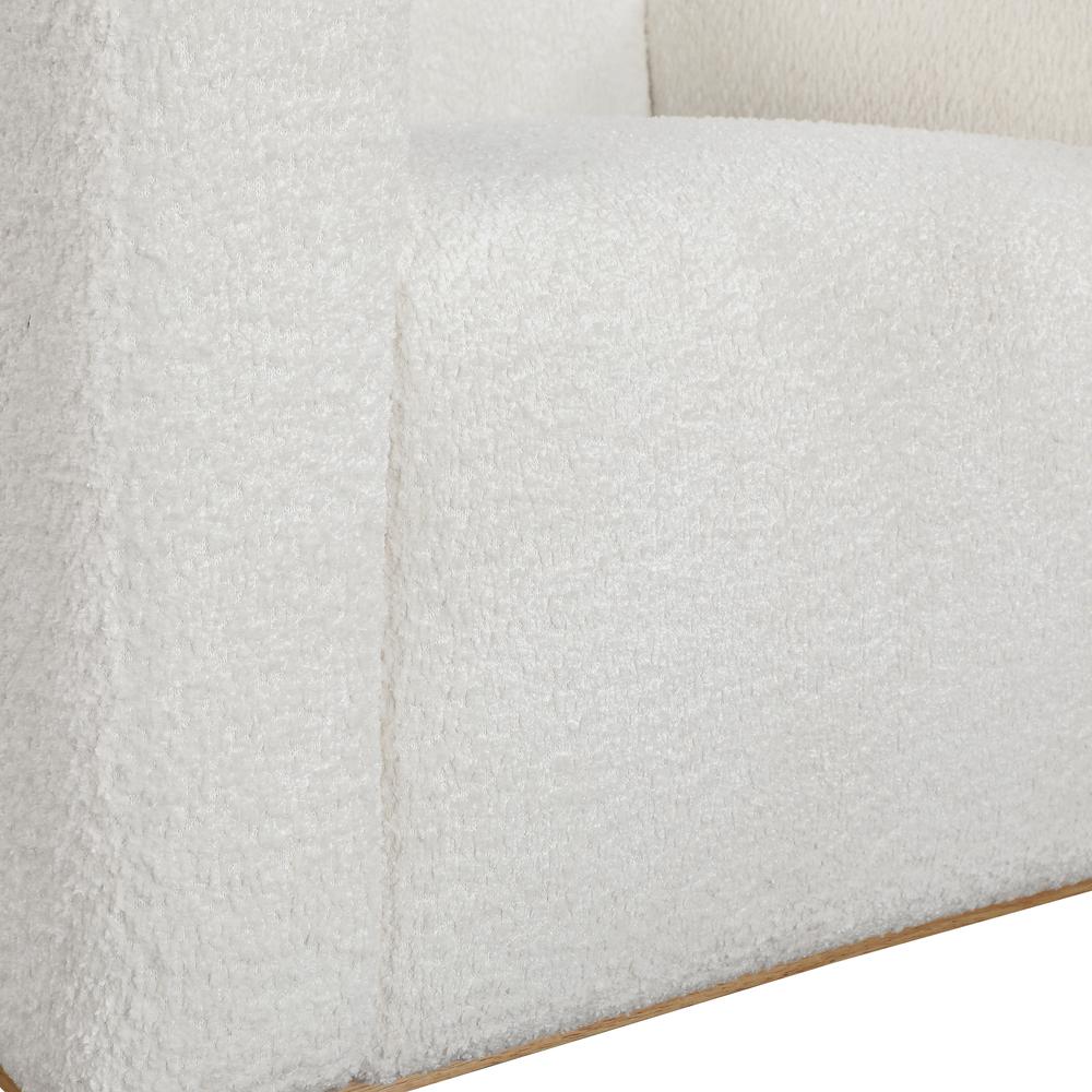 Maizie White Boucle Fabric Arm Chair. Picture 6