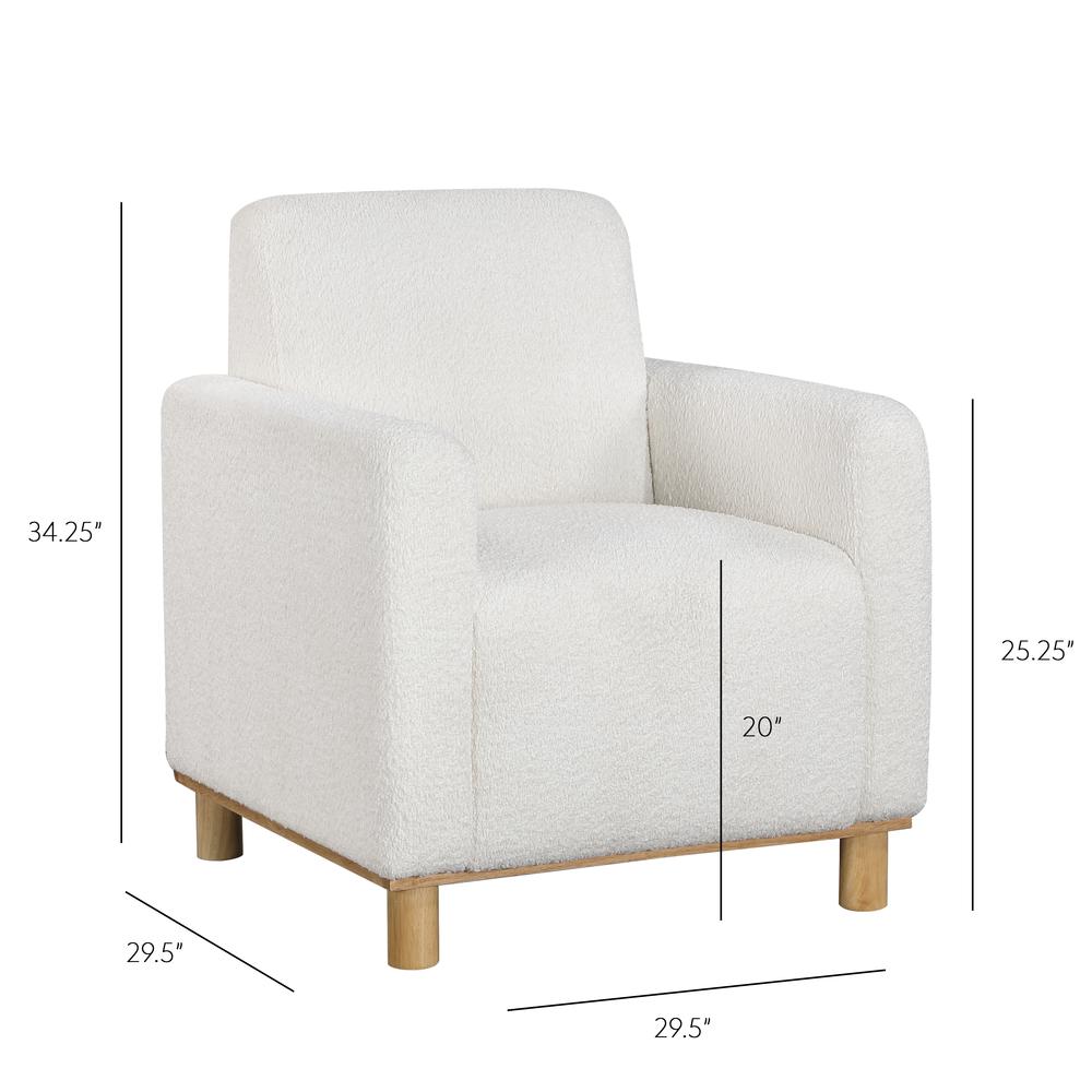 Maizie White Boucle Fabric Arm Chair. Picture 8