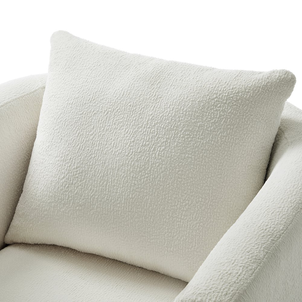 Sheldon Ivory Performance Fabric Swivel Barrel Chair. Picture 5