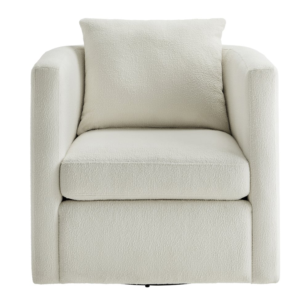 Sheldon Ivory Performance Fabric Swivel Barrel Chair. Picture 2