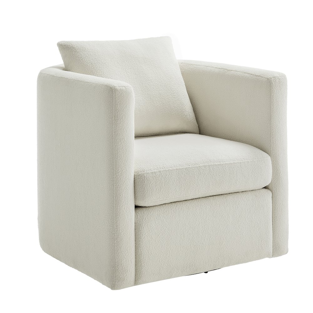 Sheldon Ivory Performance Fabric Swivel Barrel Chair. Picture 1
