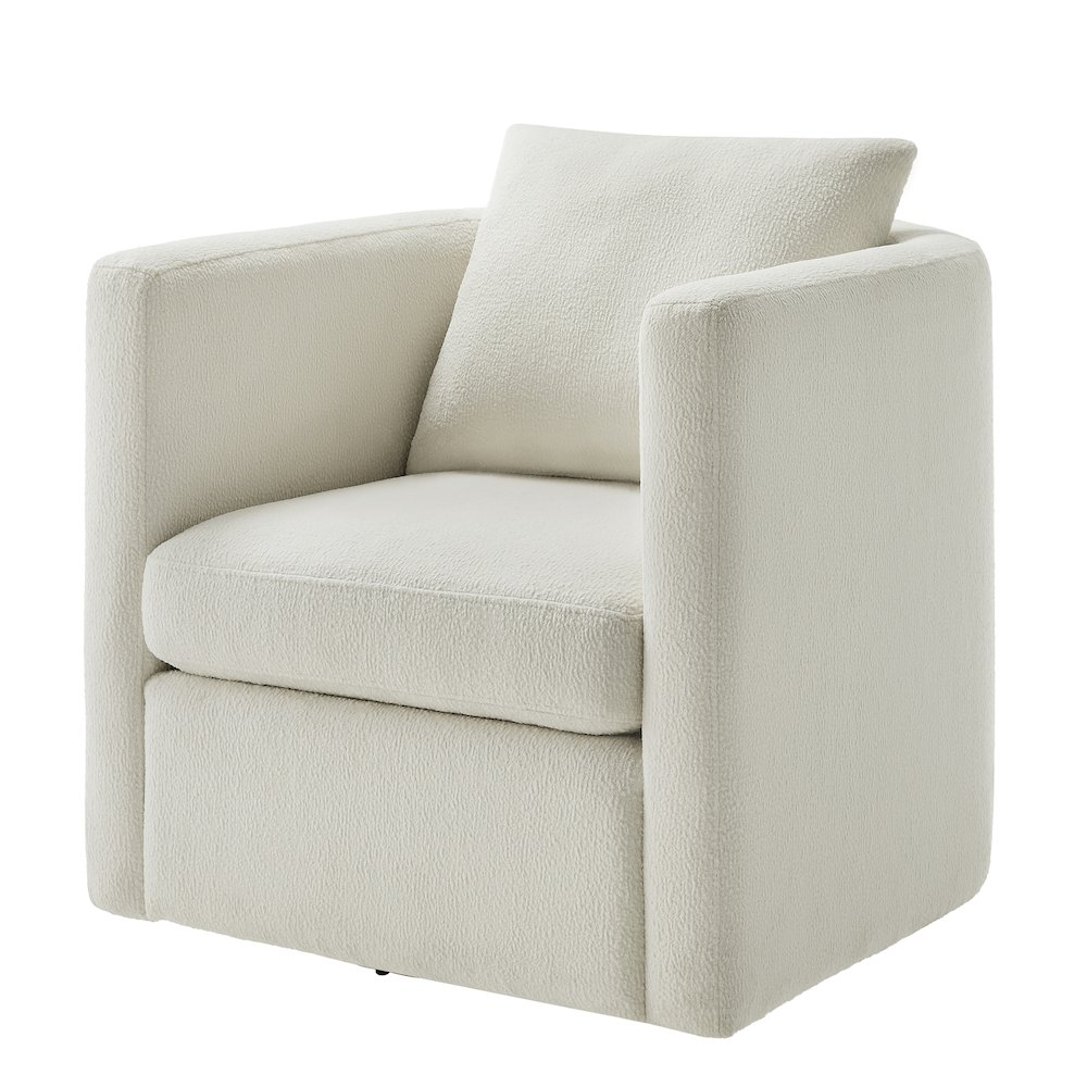 Sheldon Ivory Performance Fabric Swivel Barrel Chair. Picture 12