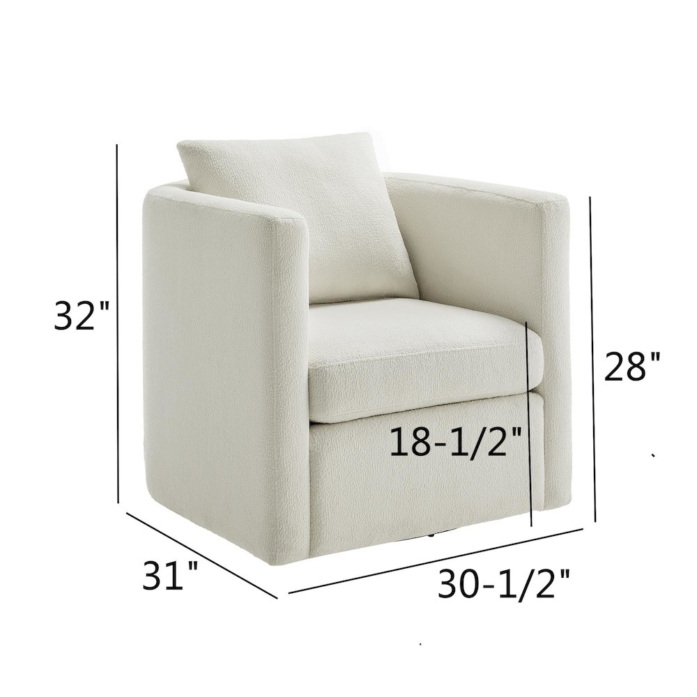 Sheldon Ivory Performance Fabric Swivel Barrel Chair. Picture 15