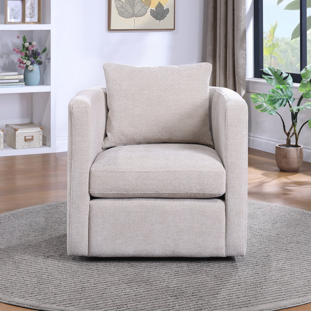 Sheldon Linen Swivel Barrel Chair. Picture 9