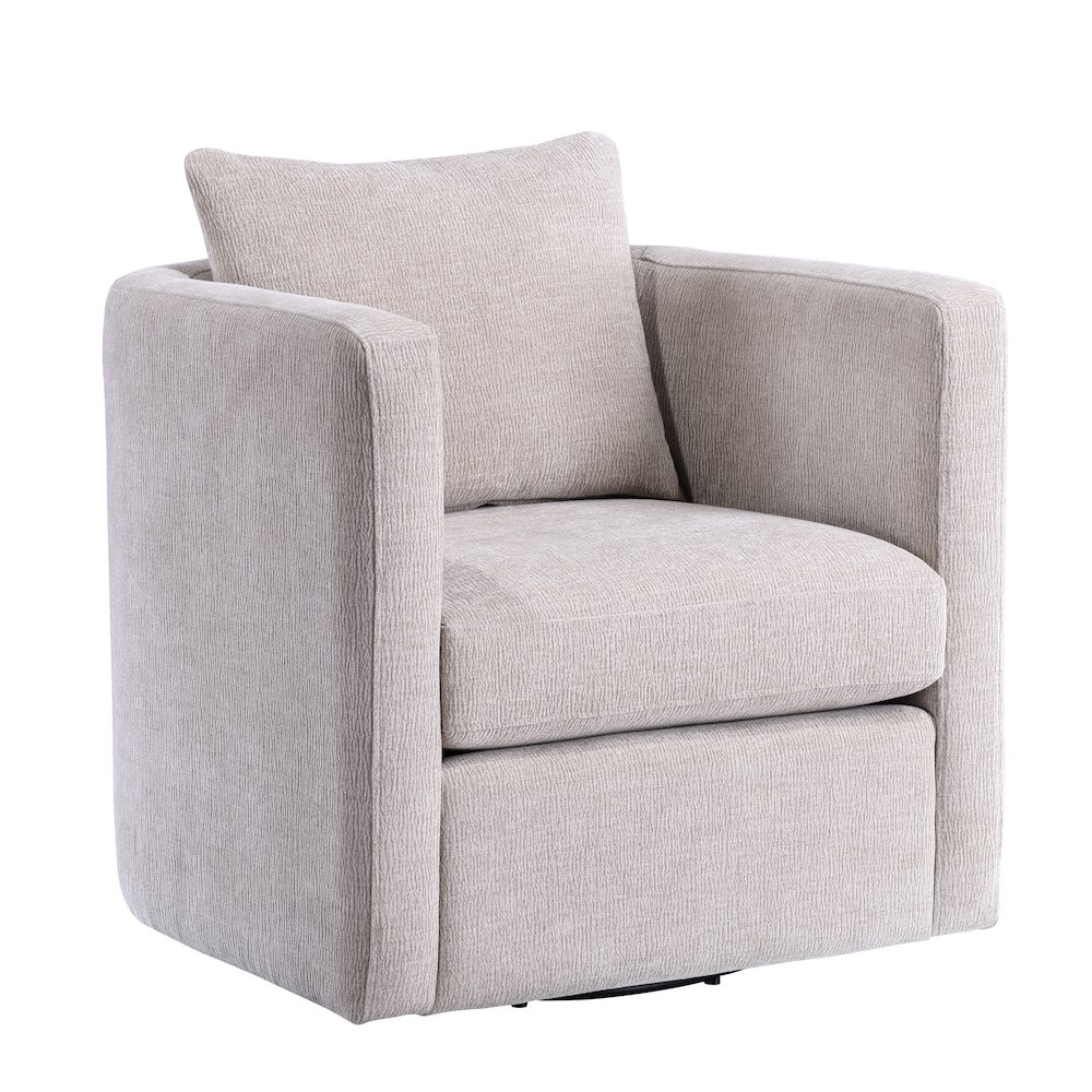 Sheldon Linen Swivel Barrel Chair. Picture 1