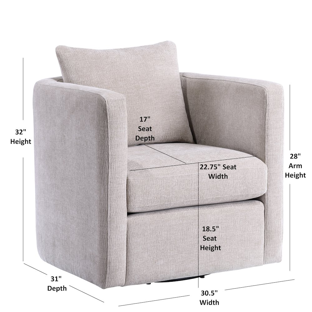 Sheldon Linen Swivel Barrel Chair. Picture 15