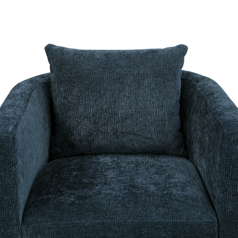 Sheldon Navy Blue Swivel Barrel Chair. Picture 5