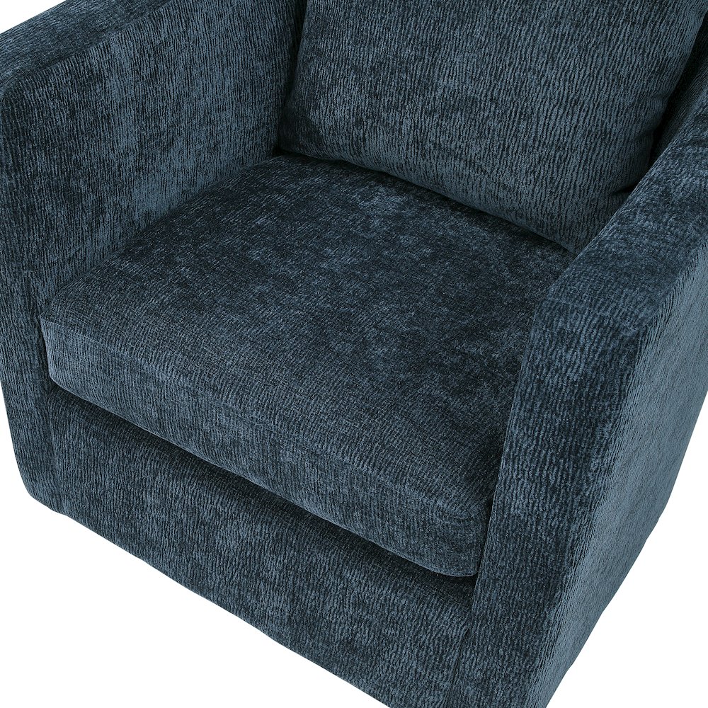 Sheldon Navy Blue Swivel Barrel Chair. Picture 6