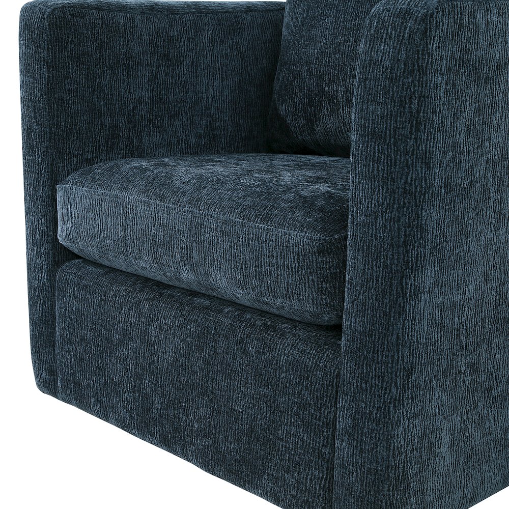 Sheldon Navy Blue Swivel Barrel Chair. Picture 8