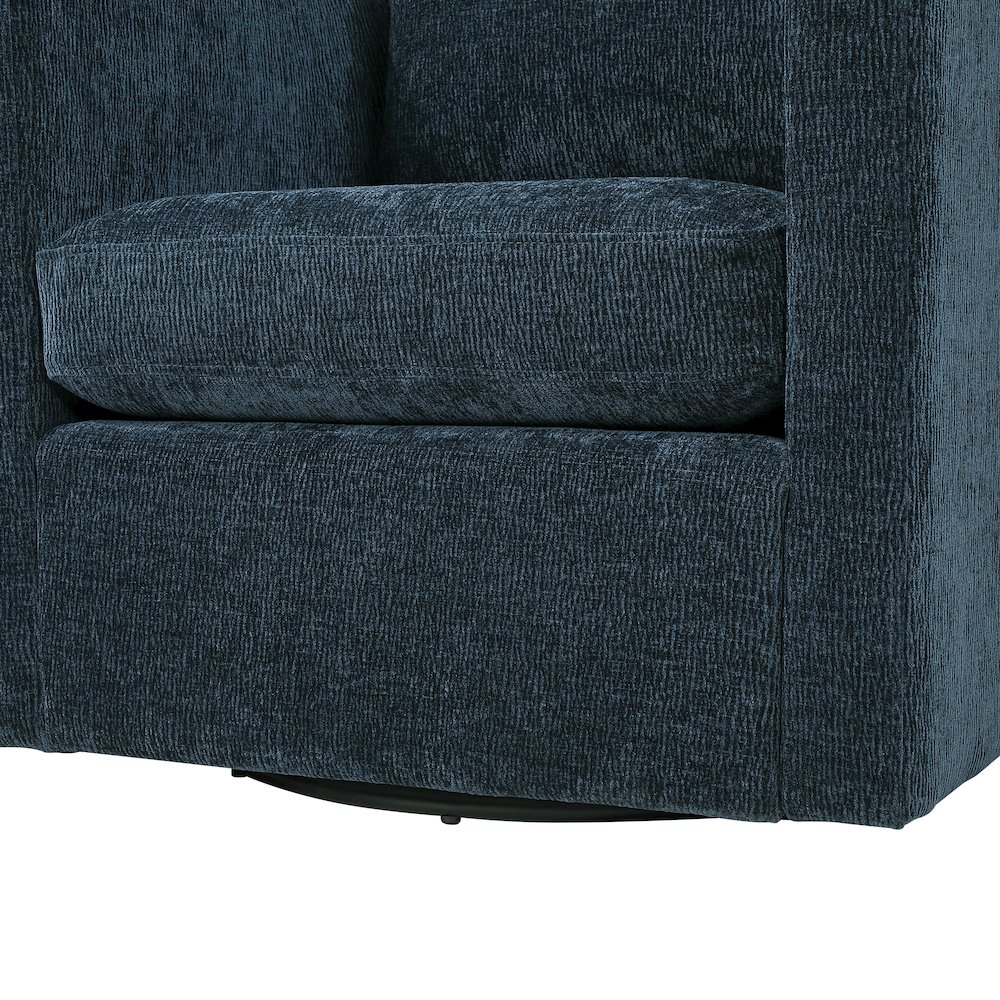 Sheldon Navy Blue Swivel Barrel Chair. Picture 9