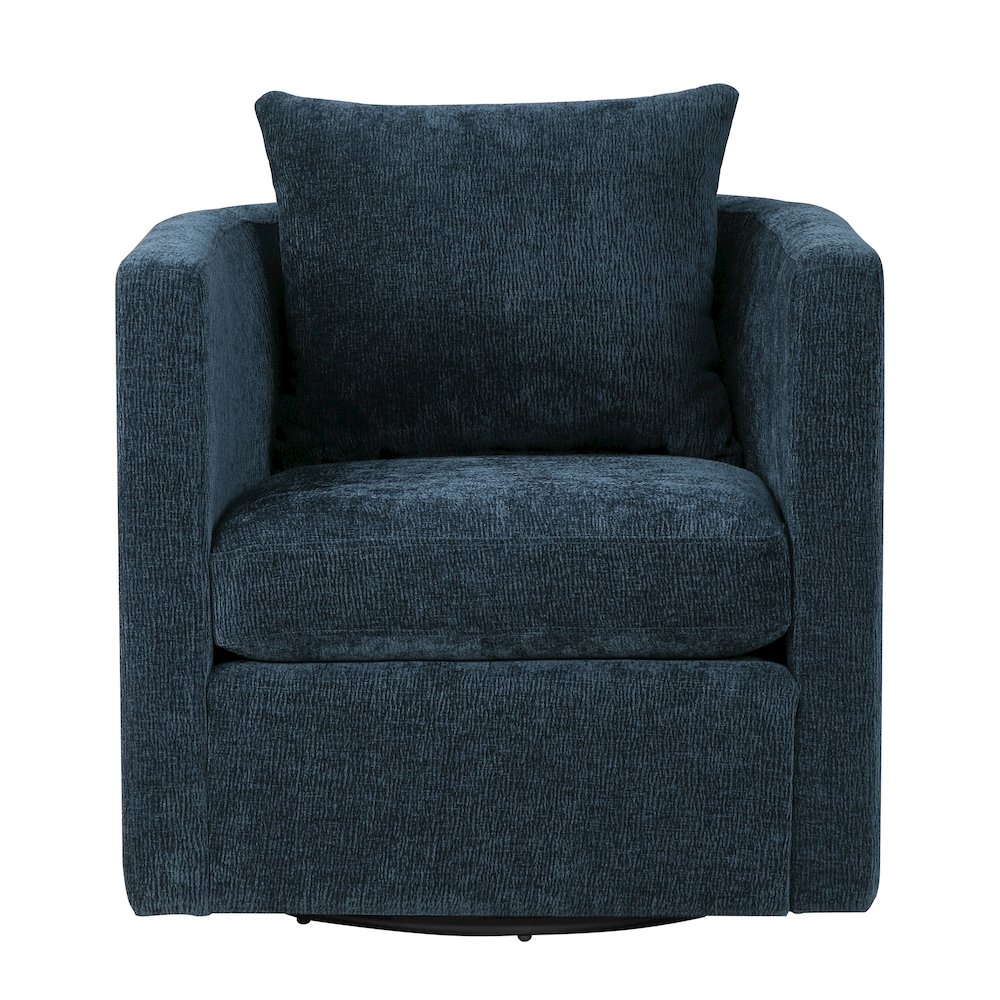 Sheldon Navy Blue Swivel Barrel Chair. Picture 2