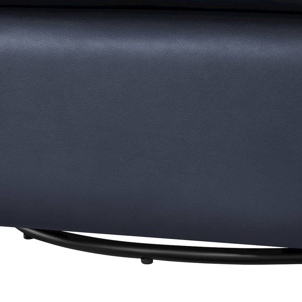 Sheldon Midnight Blue Faux Leather Swivel Barrel Chair. Picture 10